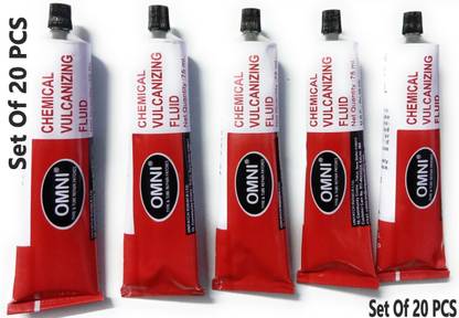 Omni Chemical Vulcanizing Fluid for Tyre & Tube Repair Patches Set of 20 Piece Tubed Tyre Puncture Repair Kit