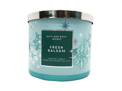 Bath and Body Works White Barn Fresh Balsam 3-Wick Scented Candle Candle
