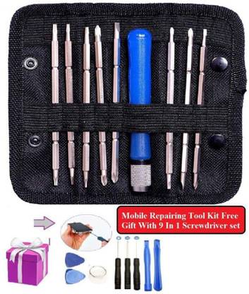 Thinkever 9 in 1 Screwdriver Tool Kit for Repairing Mobiles, PDA, Laptop with Screwhead Precision Screwdriver Set