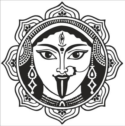 K2A Design 58 cm abstract beautiful lord of kali mata wall sticker (57.7X58 cm) Self Adhesive Sticker