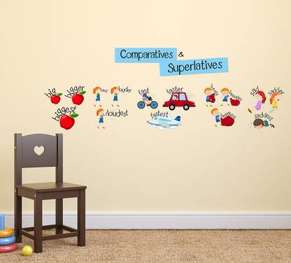 WALLDECORS 76.2 cm COMPARATIVES & SUPERLATIVES IMAGE STICKER Self Adhesive Sticker