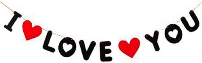 Saikara Collection Solid I love You Paper Banner For Valentine's & Party decorations Banner