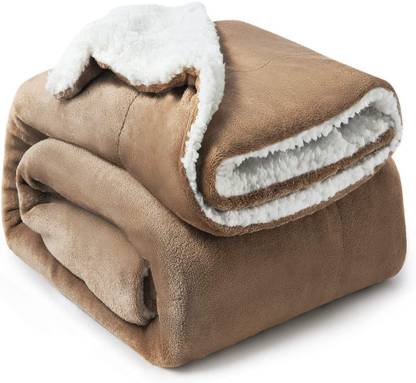BSB HOME Solid Double Sherpa Blanket for  Heavy Winter