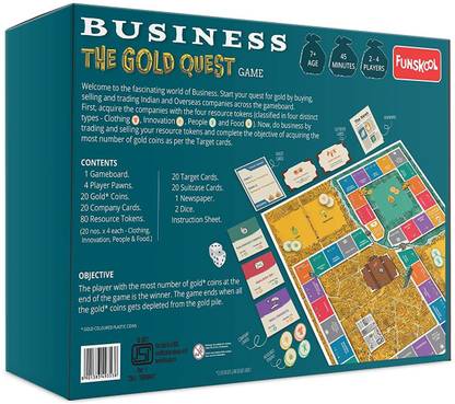 FUNSKOOL Business Game (The Gold Quest), Multiplayer Strategy Game, 2-4 palyers Board Game Accessories