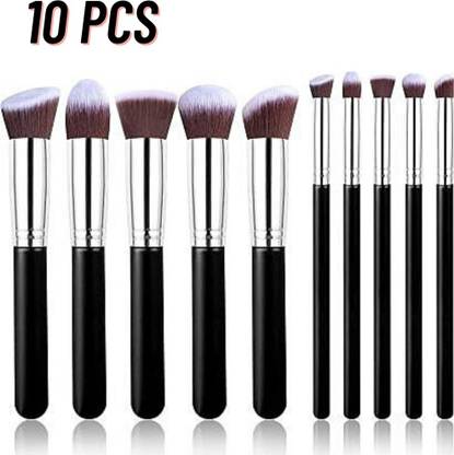 Grace & Elegance Professional Makeup Brush Set Natural Premium Synthetic brush (Pack of 10)