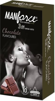 MANFORCE Wild 3 in 1 chocolate flavoured condom 10s Condom