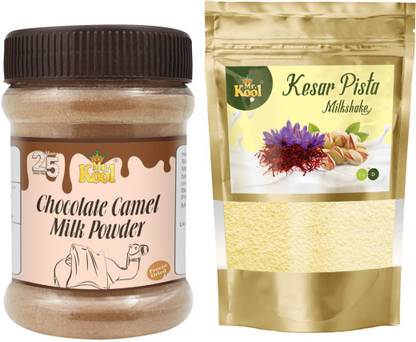Mr.Kool Chocolate Camel Milk Powder 100gm And Milkshake Powder Kesar Pista 100gm(200gm) Combo