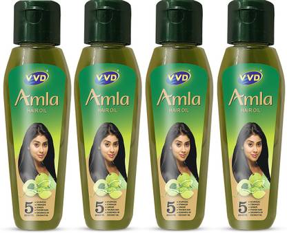 VVD Amla Hair oil -100ml Bottle (Pack of 4)| Less-sticky Ayurvedic Coconut  Hair Oil