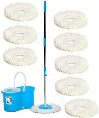 TWONE Bucket Mop with 9 Super Absorbent Refill for Home & Office Floor Cleaning Mop Set