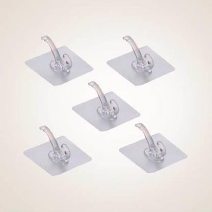 HAIYUN Adhesive Hooks for Wall Heavy Duty , Wall Hooks for Hanging Strong, (Pack Of 5) Hook 1