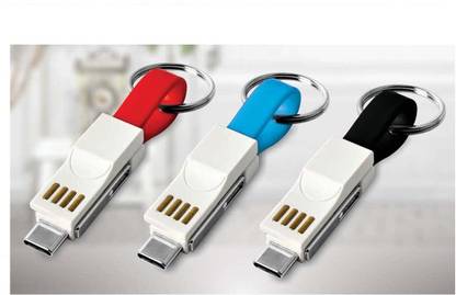 Magneti c 3 In 1 Charging Cable With Keychain Key Chain