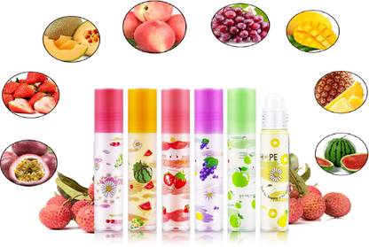 AMOSFIA Lip Gloss Plumper Lips Care Cute Korean Makeup for Women Girls MIX FRUITS