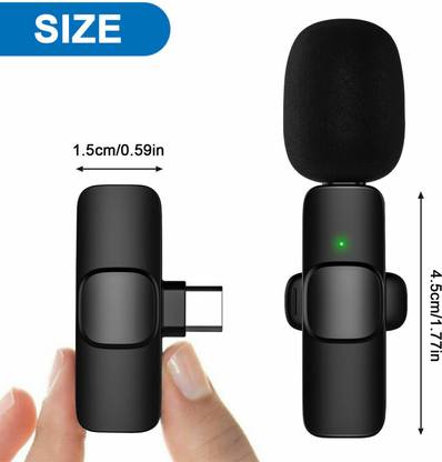 IMAGINEA ™Wireless Collar mic with Rechargeable Battery Compatible iPhone/ipad/Type C Wireless Microphone