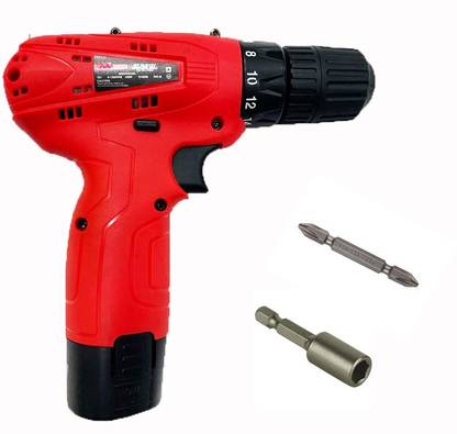 icord single battery Masstechcord less drill machine 12V with free combo driver bits Cordless Drill