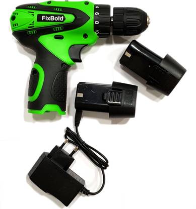 FixBold Cordless Screw Driver Cum Drill Machine 12V Li-ion Pistol Grip Drill Corded Screw Driver with Reverse Switch 1300RPM Drywall Screw Gun