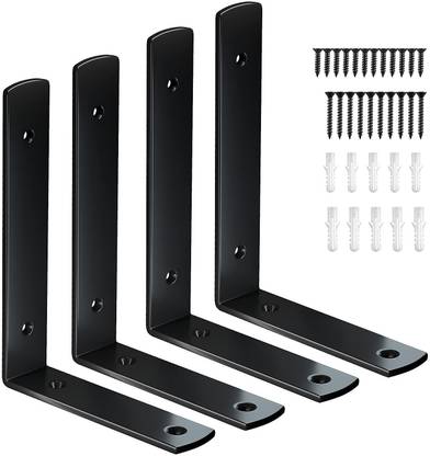ROSE AHMED Shelf Brackets 8 Inch, Heavy Duty Floating Metal Wall Brackets L Shelf Bracket