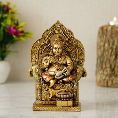 shyam antique creation Kuber statue for home office table god kubera murti Kuberan idol Decorative Showpiece  -  17.5 cm