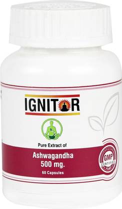 IGNITOR Aswagandha Pure extract 500 Mg Capsules (Pack of 1)