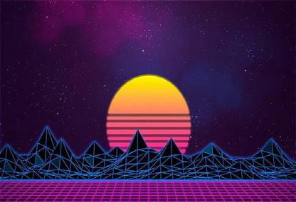 Smoky Design new retro wave neon synthwave retro style wallpaper Poster