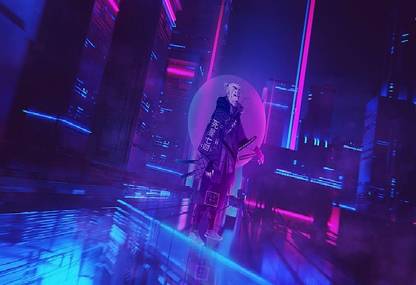 Smoky Design cyberpunk cyberpunk 2077 cyber city neon the witcher hd wallpaper Poster