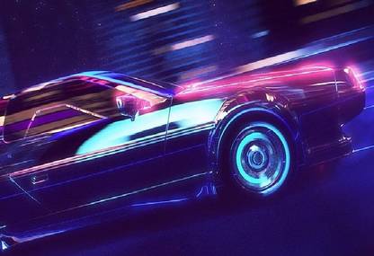 Smoky Design new retro wave synthwave 1980s neon wallpaper Poster