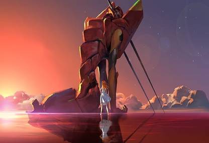 Smoky Design neon genesis evangelion asuka langley soryu eva unit 02 wallpaper Poster