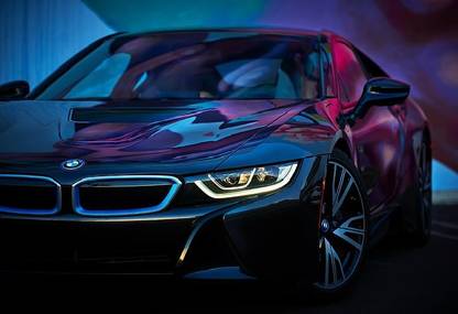 Smoky Design car bmw bmw i8 cyan wallpaper Poster
