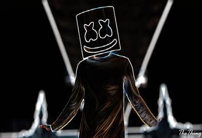 Smoky Design marshmello neon musical instrument the killers wallpaper Poster