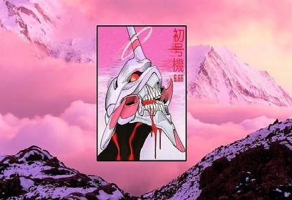 Smoky Design neon genesis evangelion eva unit 01 sniper rifle anime wallpaper Poster