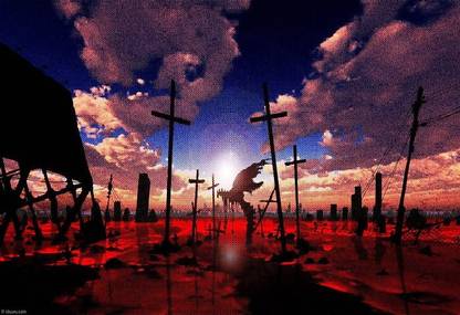 Smoky Design neon genesis evangelion anime artwork wallpaper Poster
