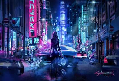 Smoky Design cyberpunk fan art neon jivostudio cyberpunk 2077 hd wallpaper Poster