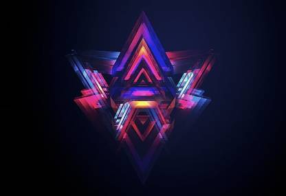 Smoky Design abstract geometry dark black background wallpaper Poster