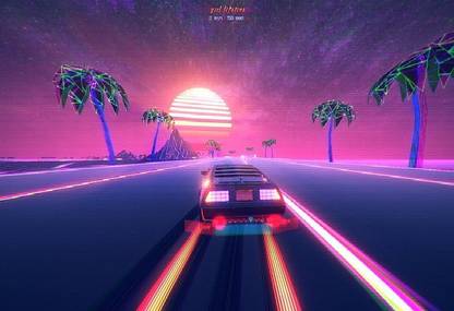 Smoky Design 1980s vibes retro style outdrive wallpaper Poster