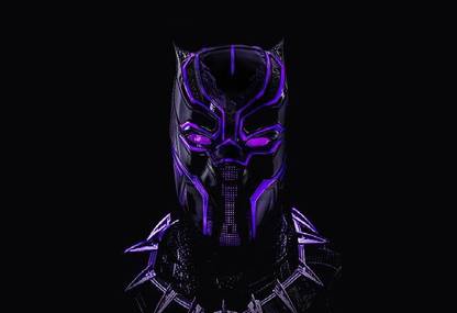 Smoky Design mask black background neon comic marvel hd wallpaper Poster