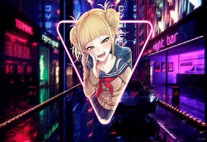 Smoky Design himiko toga boku no hero anime girls neon city hd wallpaper Poster