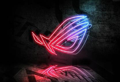 Smoky Design neon asus rog wallpaper Poster