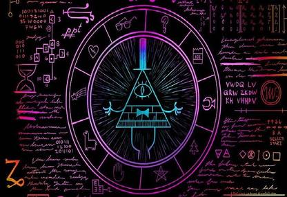 Smoky Design gravity falls dark neon hd wallpaper Poster