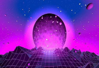 Smoky Design neon 80 s synth retrowave wallpaper Poster