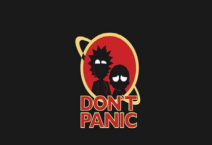 Smoky Design rick and morty cartoon don t panic rick sanchez wallpaper Poster