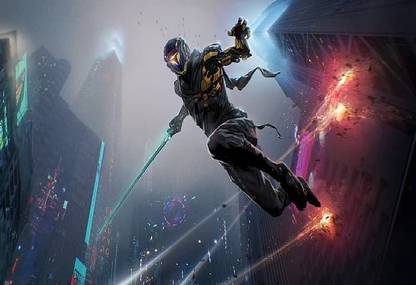 Smoky Design ghostrunner video games cyberpunk science fiction katana hd wallpaper Poster