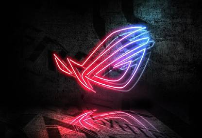 Smoky Design logo neon republic of gamers asus wallpaper Poster