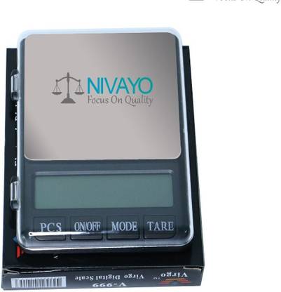NIVAYO Electronic DIGITAL Scale,MH-999 (600 gram x 0.01 Gram) Digital Jewellery Weighing Scale, Gold & Silver ornaments Weight Measuring machine Portable Weighing Scale for homes and professionals Weighing Scale ,(Beta-99) Black Weighing Scale