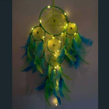 DHRUVTAR STORE Lucky dream crafts, Dream Catcher Nylon, Wool, Feather Windchime
