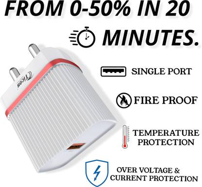 TICON 25 W 4.2 A Wall Charger for Mobile with Detachable Cable
