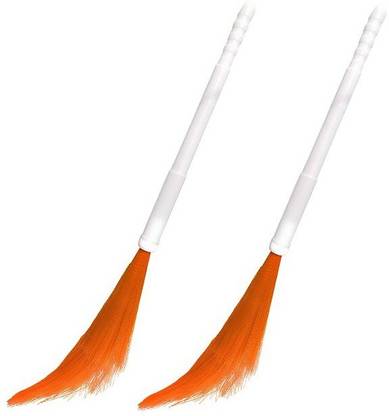 JEEBU Adjustable Plastic Brooming, Foldable Phool Jhadu with Strong Plastic Bristle Plastic Wet and Dry Broom