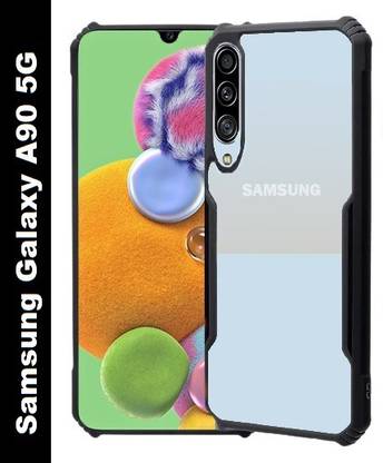 वप्रिफ Back Cover Samsung Galaxy A90 5G, Transparent Hybrid Hard PC Back TPU Bumper के लिए