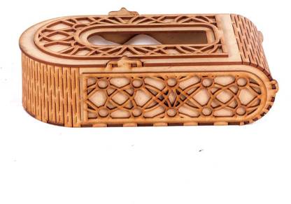 AMEEDARSHAN 1 Compartments Wooden Tissue Box Holder