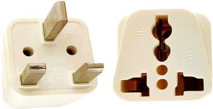 mute Universal Travel Electrical Plug Compatible India to UK,Hong Kong,UAE & More Type G Adapter (Pack Of 2) Three Pin Plug