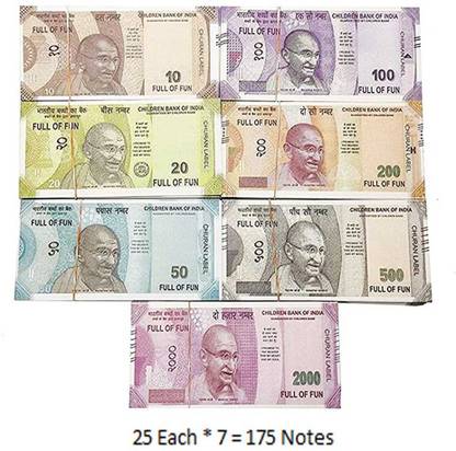 Dilurban Buy Currency(25 Eachx7 =175 Nakli Note) Playing Indian Currency Notes for Kids NAKLI INDIAN TOY NOTE Gag Toy