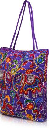 DISHA ENTERPRISE Women's Cotton Shoulder Bag Boho Hippie Embroidered Multipurpose Tote Handbags